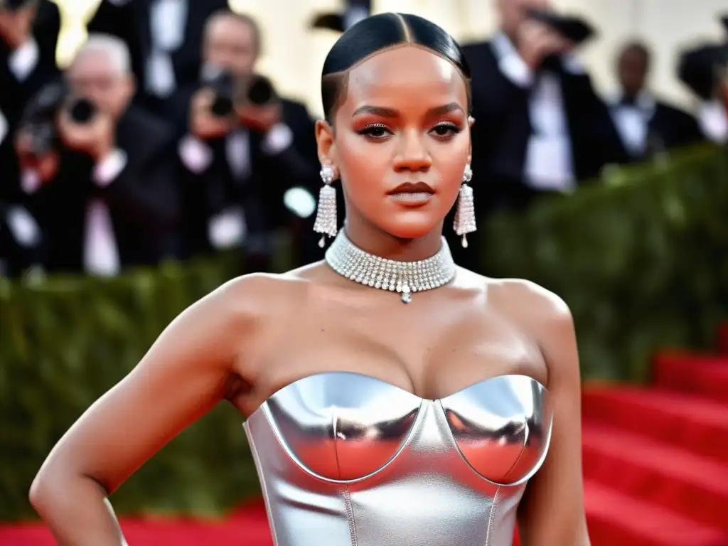 Rihanna deslumbra en la alfombra roja con su impacto cultural en la moda, irradiando confianza y poder con su atrevido estilo