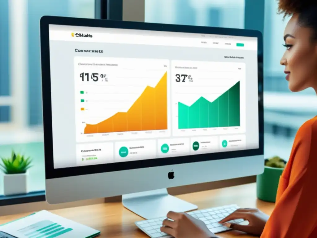 Análisis detallado de la conversión en moda con gráficos y datos vibrantes en un elegante dashboard de ecommerce