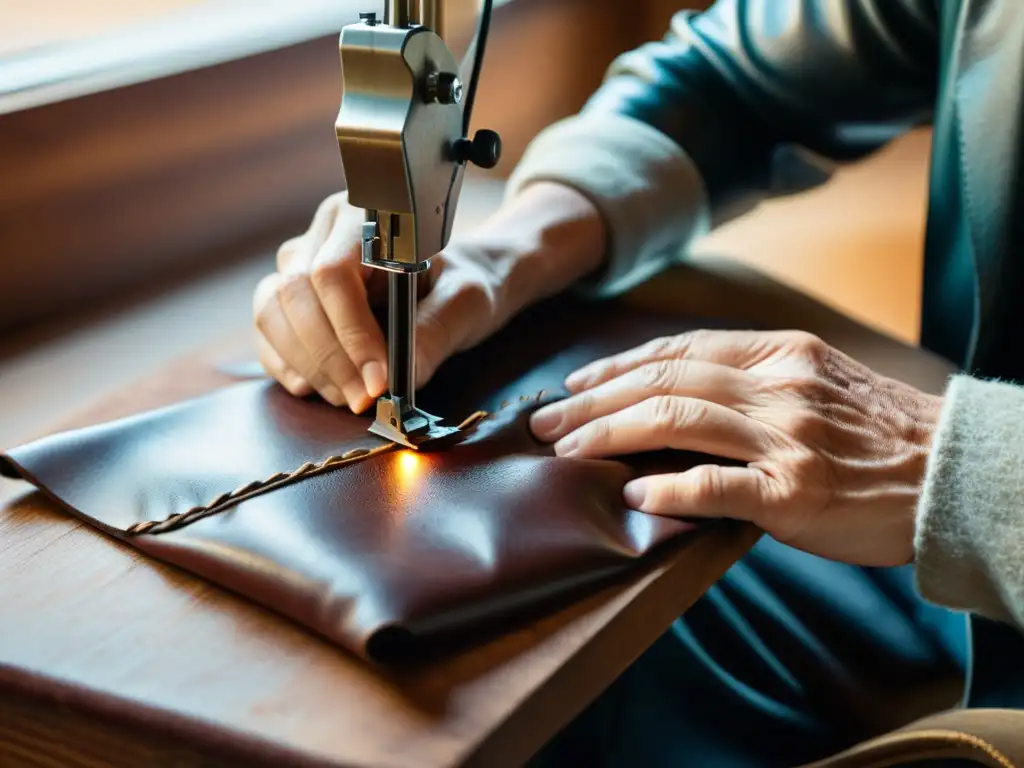 Un artesano experto confecciona prendas duraderas con métodos ancestrales, destacando la tradición y la artesanía en su trabajo