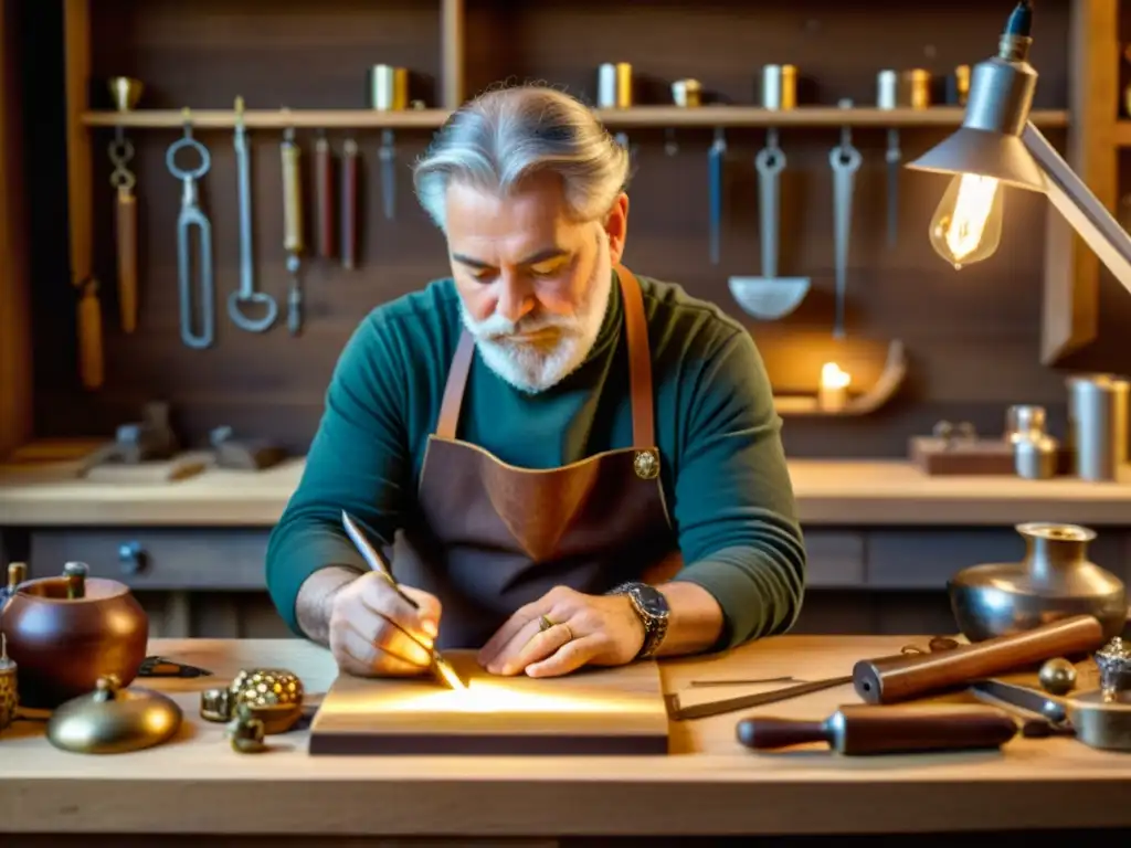 Artesano renacentista creando joyas con influencia del Renacimiento