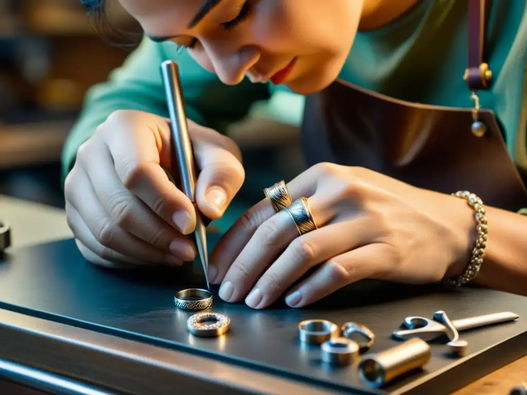 Un artista contemporáneo transformando el mercado de la joyería con pasión y destreza, creando piezas únicas a mano