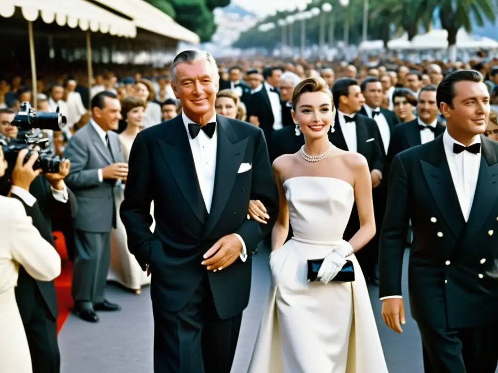 Audrey Hepburn y Hubert de Givenchy deslumbran en el Festival de Cannes, reflejando la influencia del festival en la moda