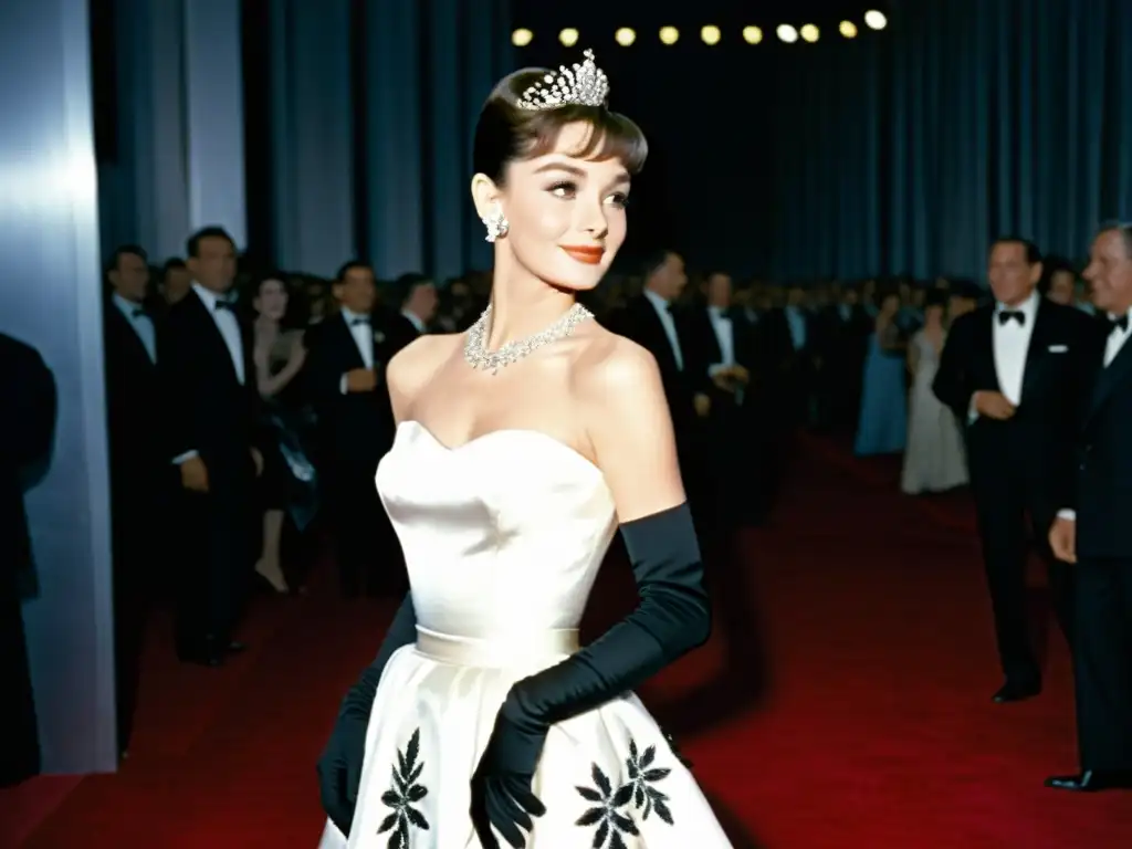 Audrey Hepburn deslumbra en un vestido icónico de alta costura en los Premios de la Academia de 1954