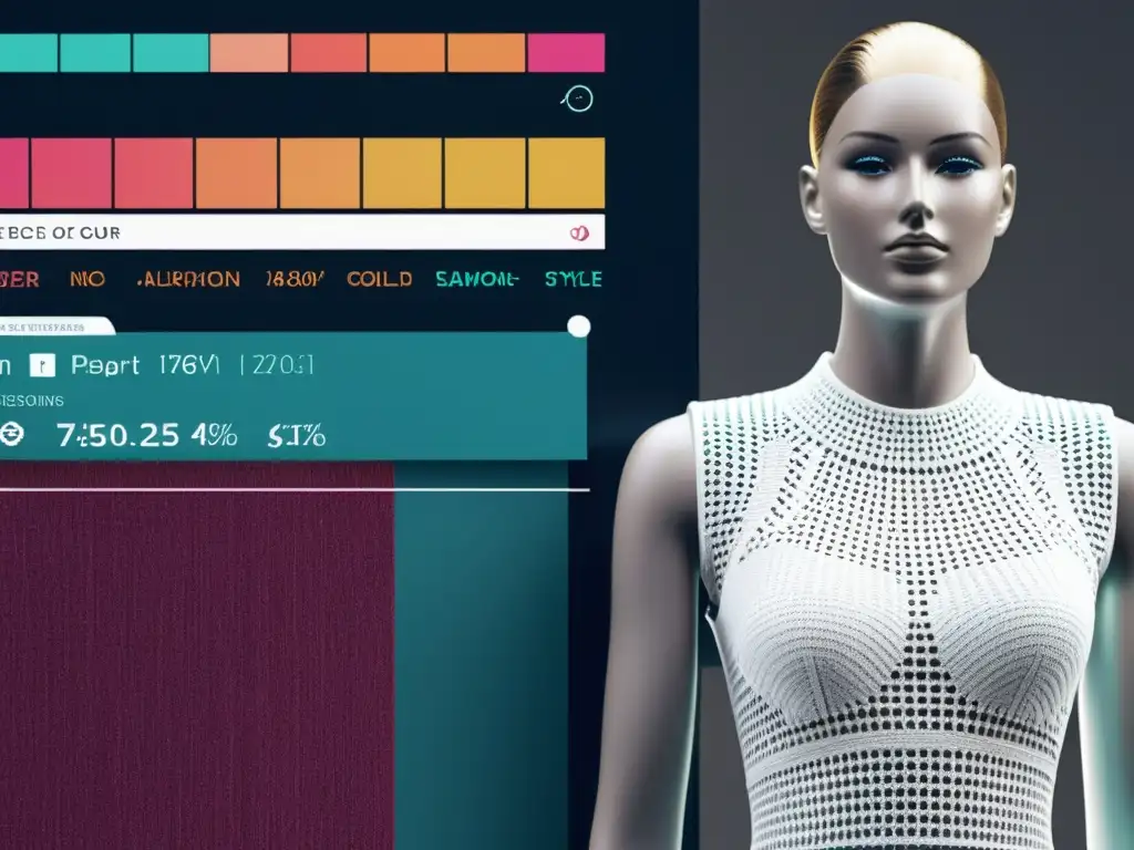 Avanzada Inteligencia Artificial en la moda online analizando tendencias, texturas y colores con tecnología de vanguardia