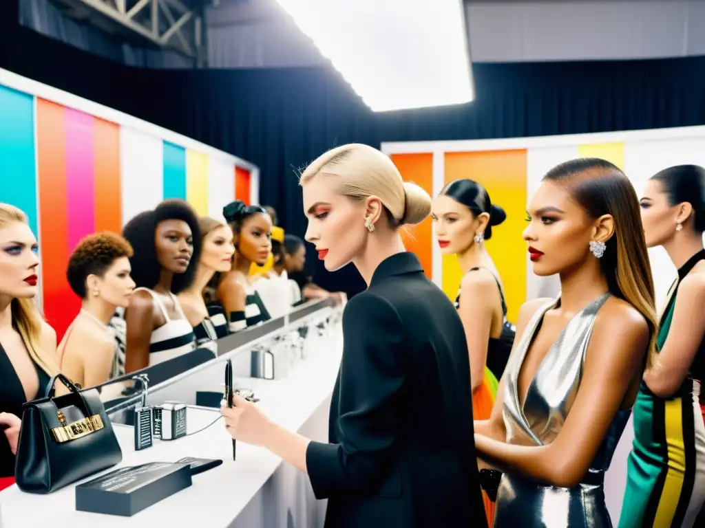 El backstage bullicioso de un desfile de moda, con modelos, estilistas y diseñadores, refleja el impacto cultural de la moda