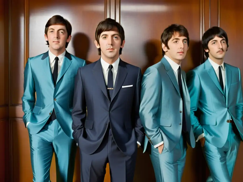 Los Beatles lucen sus icónicos trajes a medida con confianza, destacando la elegancia atemporal que influenció la moda masculina