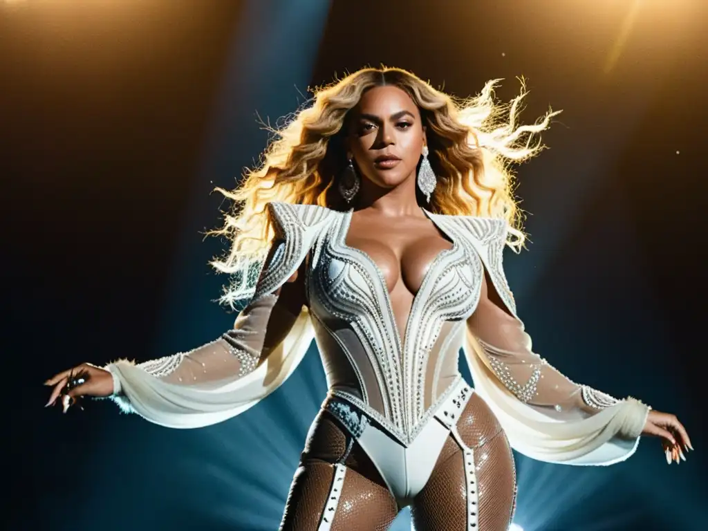 Beyoncé deslumbra en el escenario con un traje espectacular, destacando la evolución de su estilo y su impacto cultural