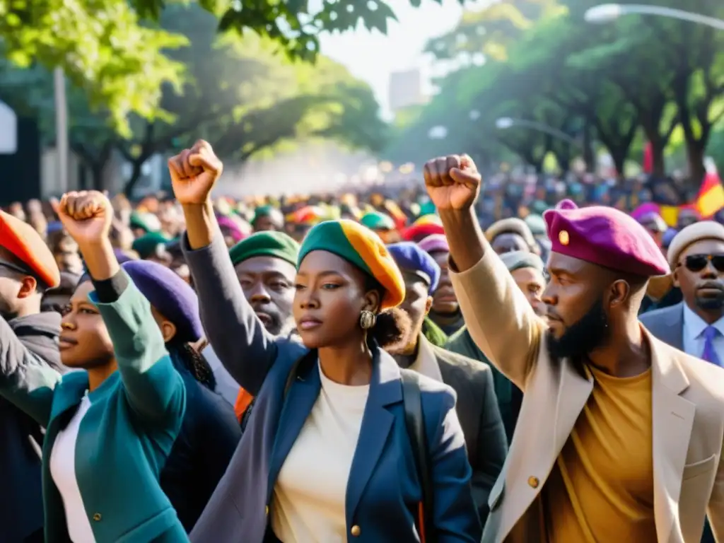 Manifestación con boinas como iconos políticos, unidos en resistencia y solidaridad