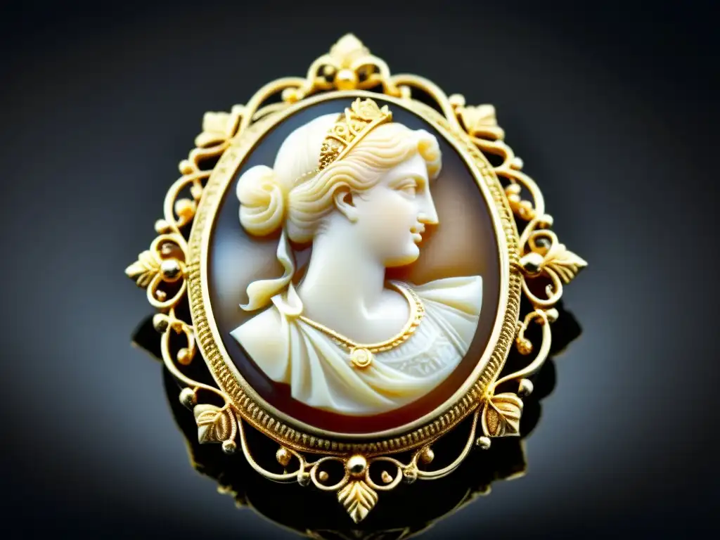 Un cameo de oro con retrato histórico, detalle y significado joyas históricas personalizado