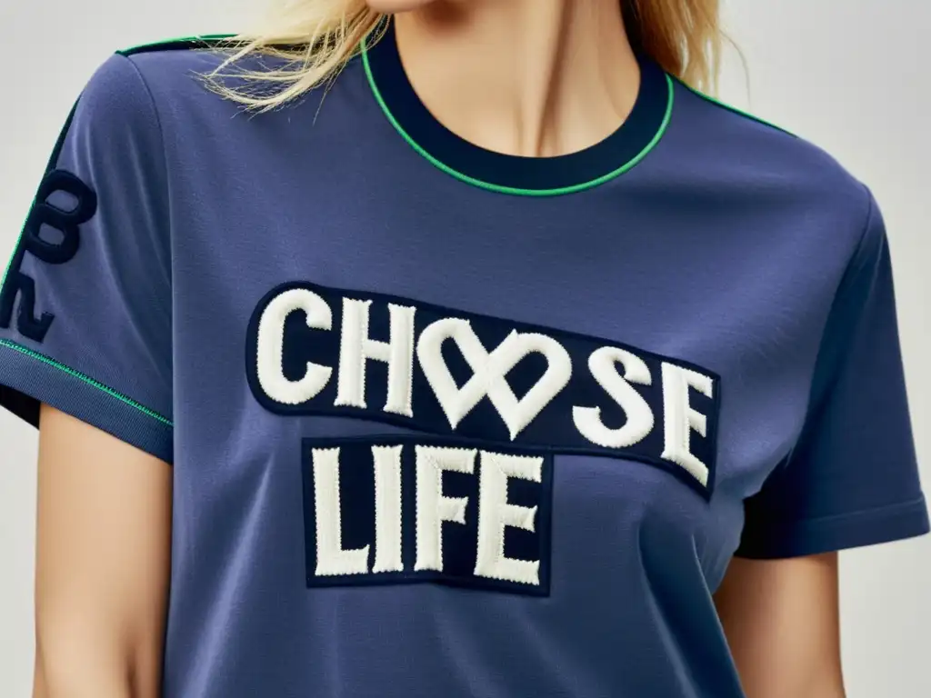 Camiseta icónica 'CHOOSE LIFE' de Katharine Hamnett de los 80, con impacto cultural de la moda