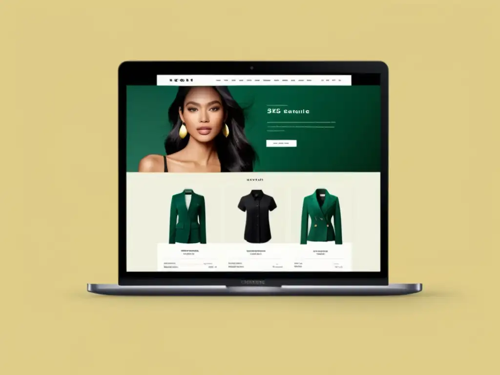 Captura de pantalla del homepage de un ecommerce de moda, con diseño moderno, imágenes de alta calidad y experiencia de usuario óptima según las mejores prácticas