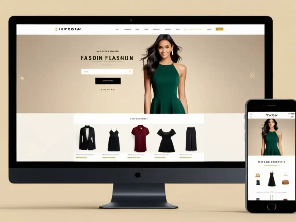 Captura de pantalla de una plataforma de ecommerce de moda que refleja las mejores prácticas en experiencia de usuario, con un diseño moderno y atractivo para potenciar la retención de clientes en la industria de la moda online