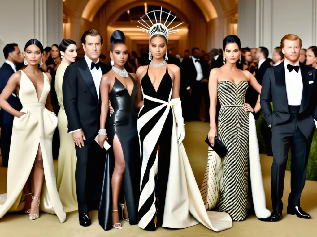 Collage visual de la evolución del Met Gala, desde la elegancia clásica hasta la extravagancia vanguardista