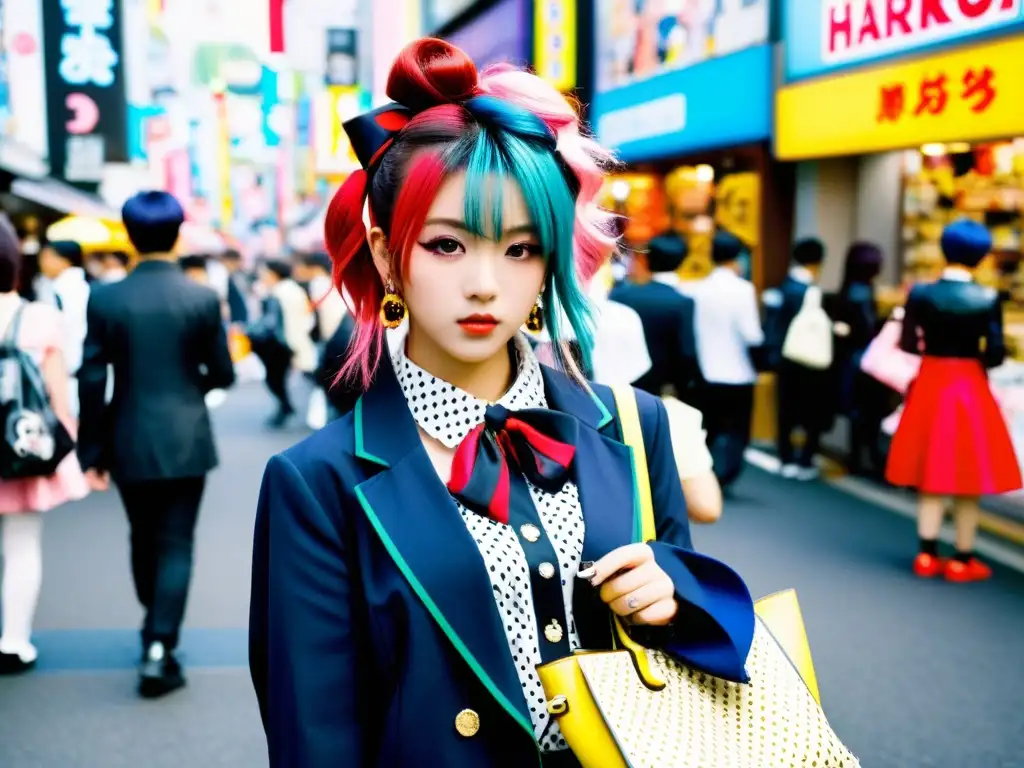 Una colorida calle en Harajuku, Tokio, muestra la influencia de las subculturas japonesas en la moda global