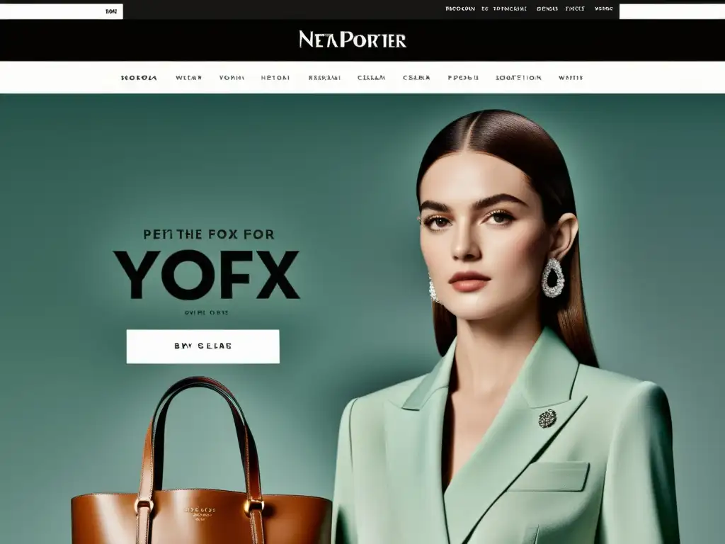 Comparativa gigantes lujo online: NetaPorter y YOOX lado a lado, exhibiendo elegancia y vanguardia en alta resolución