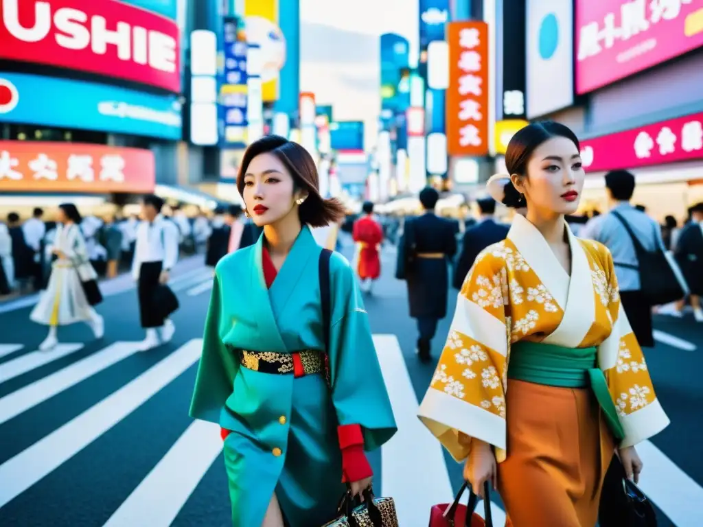 Un cruce de calles en Tokyo, Japón, rebosante de moda asiática y cultura