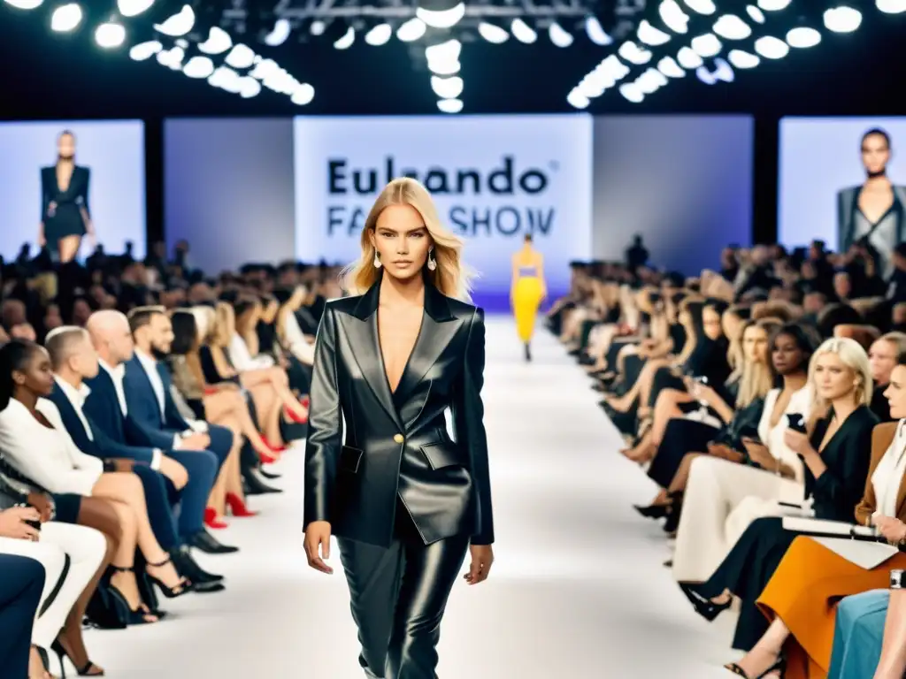 Desfile de moda europea con influencia de Zalando: modelos, diseño innovador y entusiasmo del público