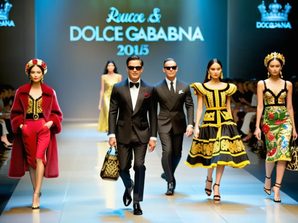 Desfile de moda de Dolce & Gabbana con impacto cultural, lujo y diseño innovador en colores vibrantes y telas opulentas