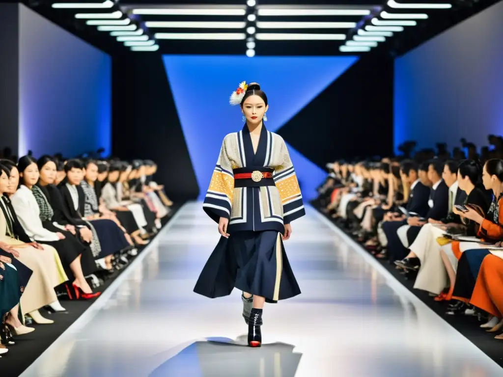 Desfile de moda en la Semana de la Moda de Tokio, fusionando tradición y modernidad en prendas japonesas y diseños vanguardistas