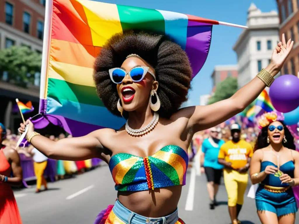 Desfile del orgullo LGBTQ+ con impactante moda y energía festiva