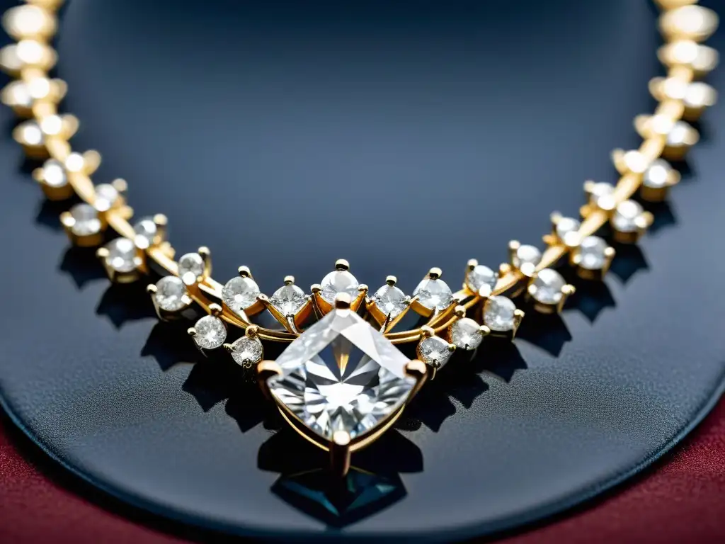 Deslumbrante collar de diamantes en terciopelo, joyas de lujo como inversión