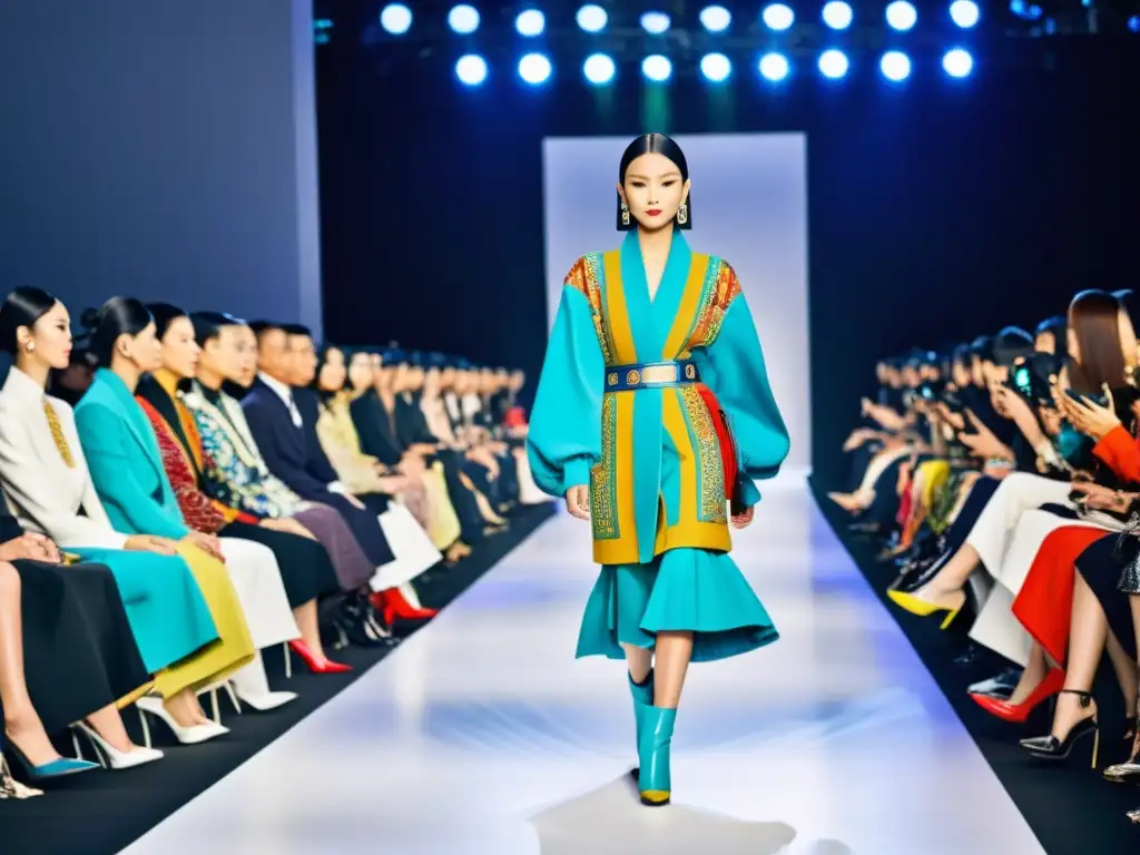 Deslumbrante desfile de moda en Tokio con iconos de la moda asiática, vibrantes colores y diseños vanguardistas