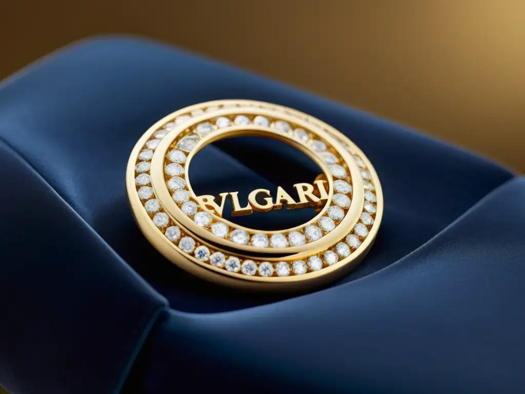 Detallada imagen de un broche Bvlgari de oro y diamantes, resaltando el impacto cultural de la alta joyería