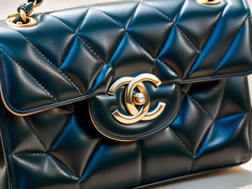 Detallada imagen de una lujosa cartera Chanel, resaltando la artesanía y elegancia atemporal