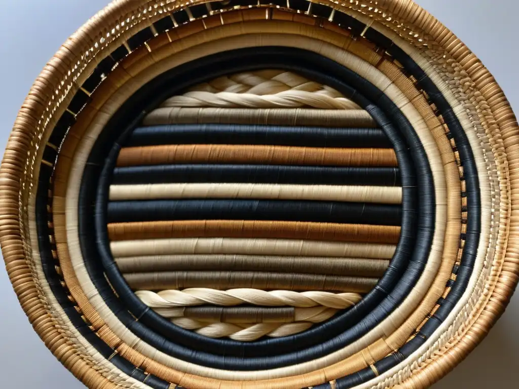 Arte ancestral: Cestería primitiva en detalle Detallada cestería primitiva evoca tradición y artesanía