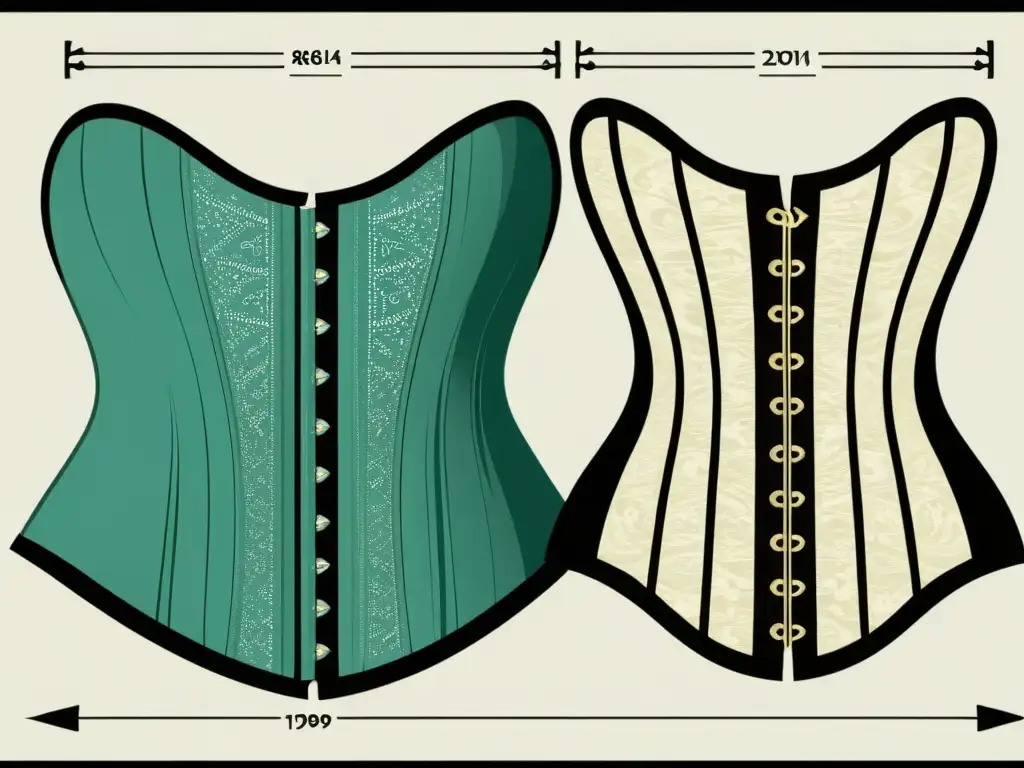 Detalle de la evolución del corset a lo largo de la historia, desde sus orígenes hasta su papel actual como símbolo de moda y estilo