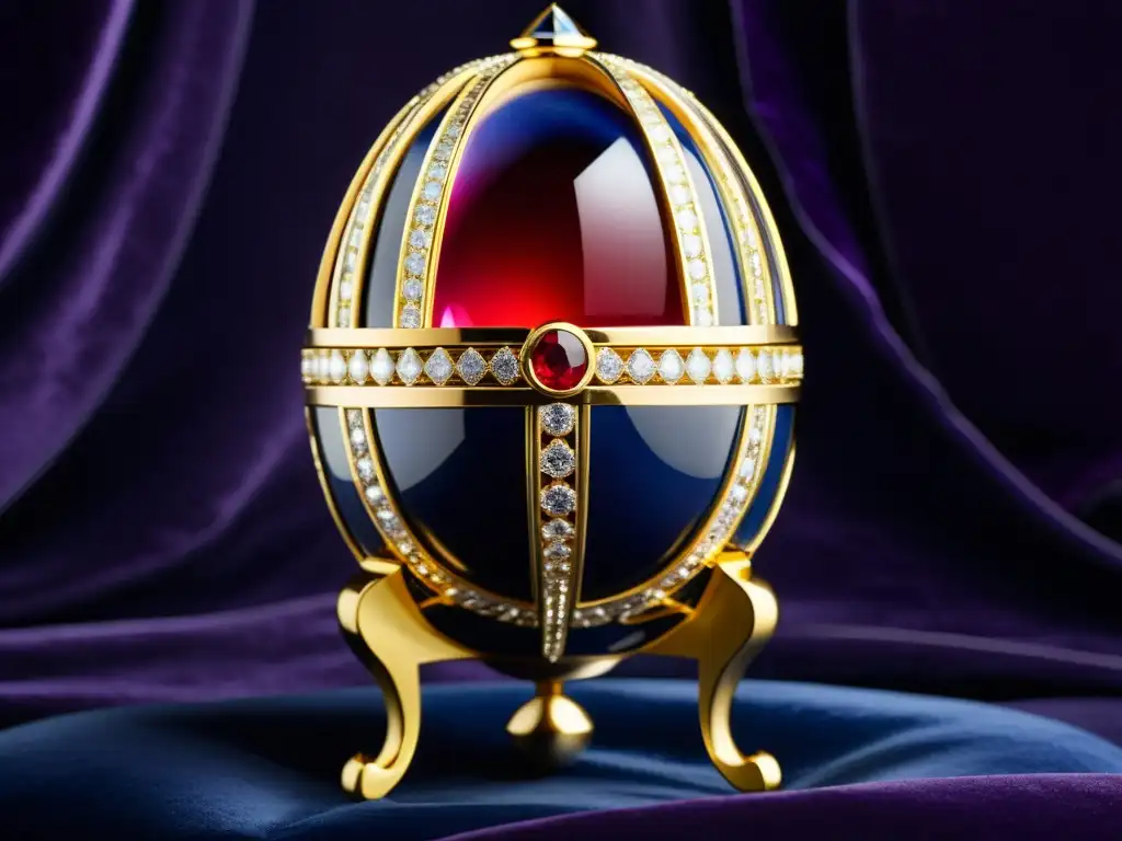 Exquisita joya: Huevo Fabergé de la Coronación Imperial Detalle del huevo de coronación Fabergé, joyas de la corona Cartier historia, lujo y opulencia en cada detalle