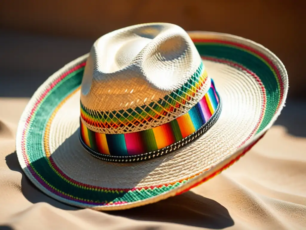 Detalle de sombrero mexicano artesanal con impacto cultural en la moda