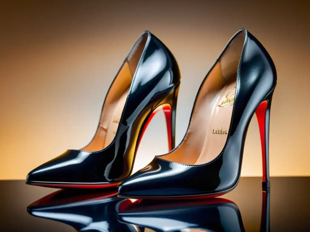 Detalle de los tacones de aguja de Christian Louboutin, resaltando la historia de la suela roja y su legado de moda icónico