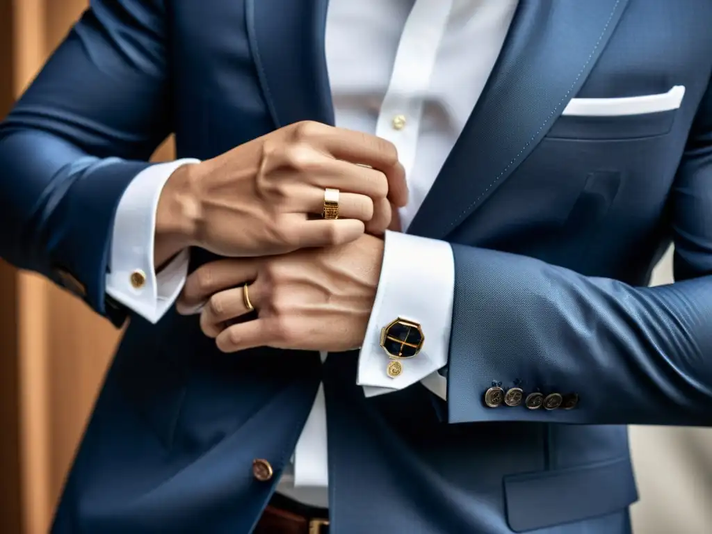 Detalles exquisitos de cuellos y puños en moda masculina, transmitiendo elegancia y precisión en una imagen de alta resolución