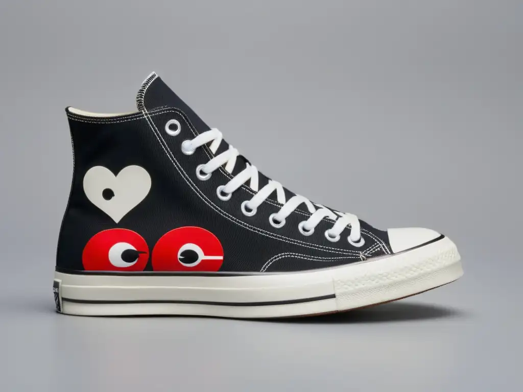 Detalles icónicos de las zapatillas Comme des Garçons x Converse Chuck Taylor AllStar en colaboraciones reinventan piezas icónicas moda