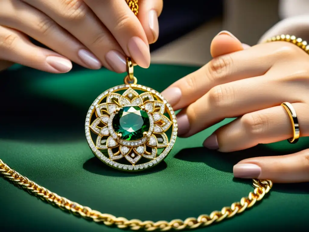 Diseñador de joyas de lujo fusionando tradición y modernidad en la creación de una exquisita joya de diamantes