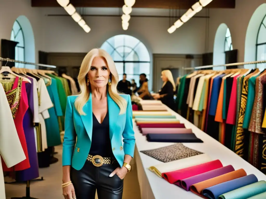 Donatella Versace supervisa con determinación la resurrección de la casa Versace en un bullicioso taller de moda