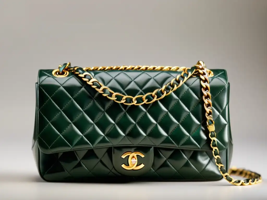 Una elegante cartera vintage de Chanel, con detalles exquisitos y patina en el cuero