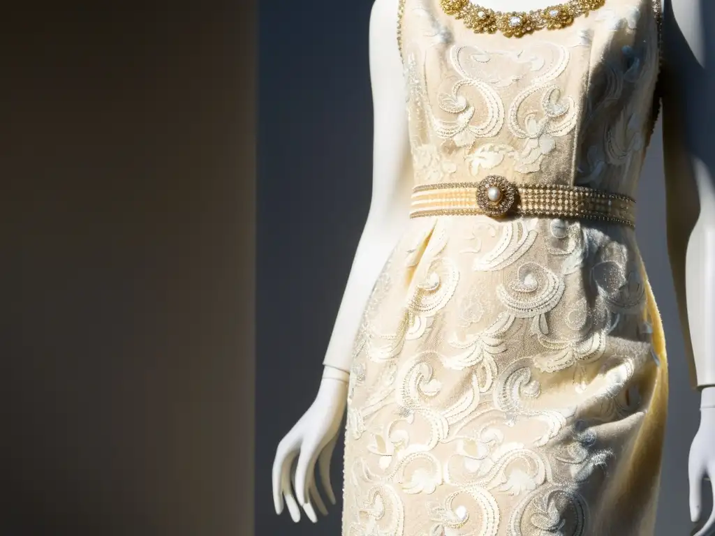 Una elegante pieza de alta costura de Chanel de los años 60, con detalles de encaje y bordados a mano