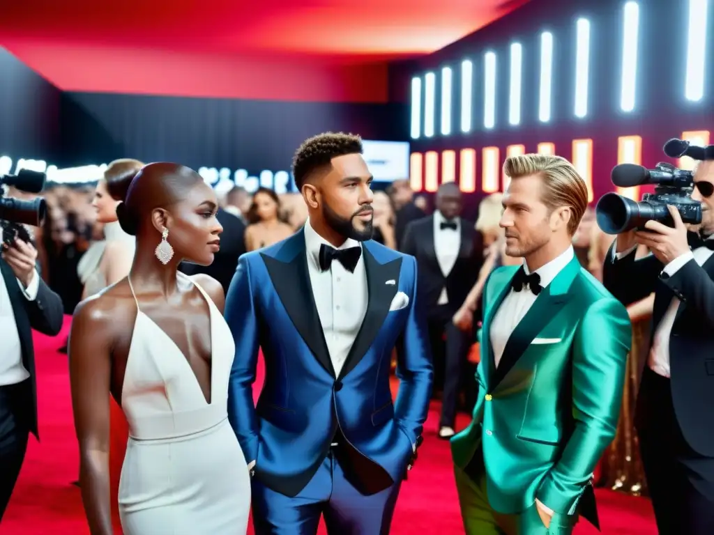 Una emocionante alfombra roja con moda de diseñadores y famosos, en un evento de cine y moda