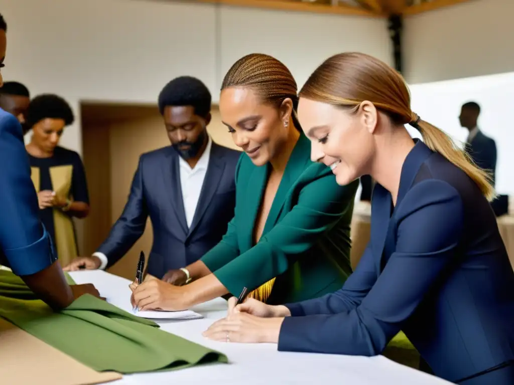 Stella McCartney lidera un equipo apasionado en un ambiente vibrante, creando moda ética impactante