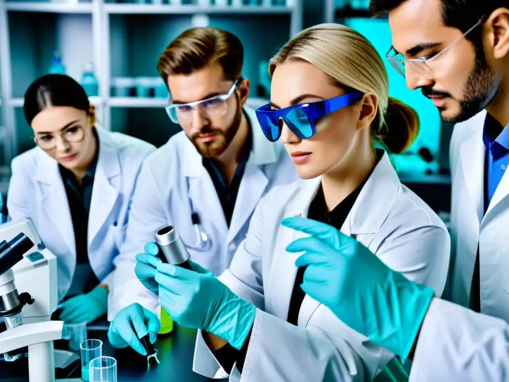 Un equipo de científicos y expertos en cosmética, innovando en el laboratorio durante recesiones económicas