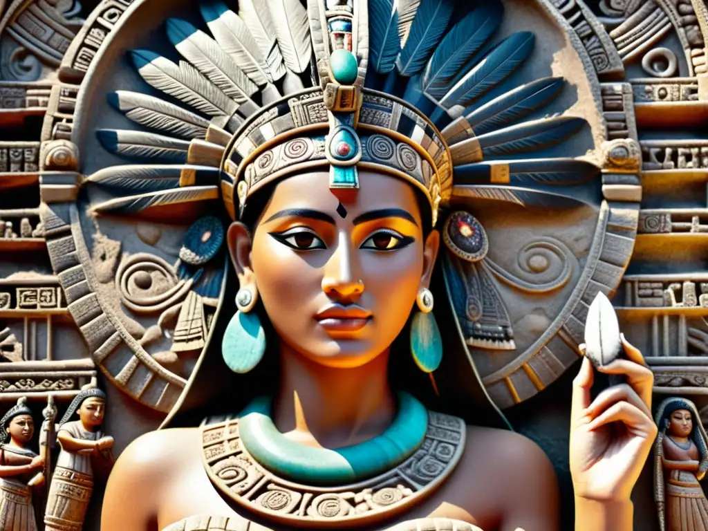 Escultura maya detalla ritual de belleza con prácticas milenarias cosmética moderna lujo