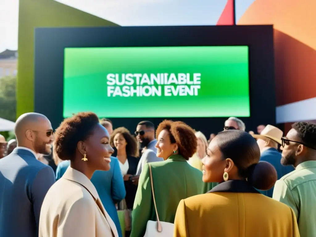 Un evento de moda sostenible al aire libre con diversidad, moda ecológica y conciencia ambiental en películas promocionales