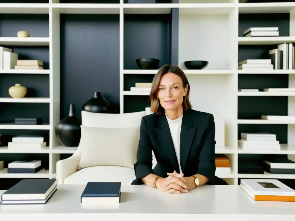 Phoebe Philo, ex directora creativa de Céline, irradia estilo y sofisticación en su oficina minimalista