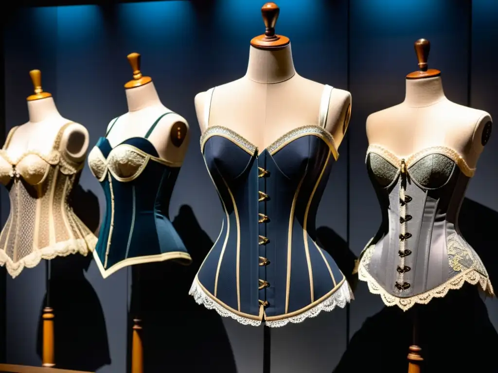 Una exposición de moda histórica con corsets y trajes a medida