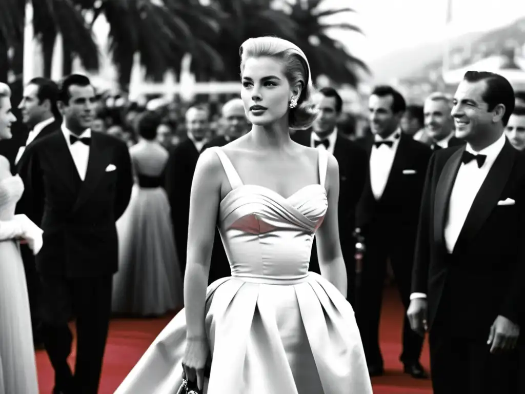 Grace Kelly deslumbra en el Festival de Cannes 1955 con un icónico vestido, mostrando la influencia del festival en la moda de alta costura