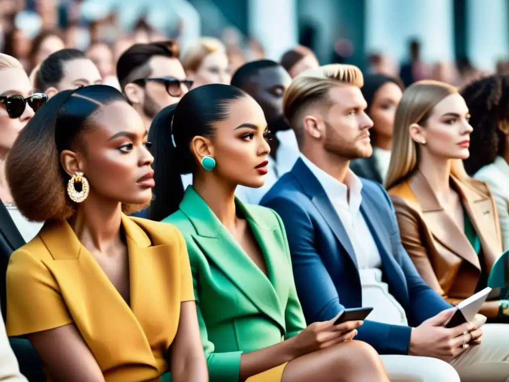 Grupo diverso de entusiastas de la moda leyendo y discutiendo reseñas de desfiles de diseñadores