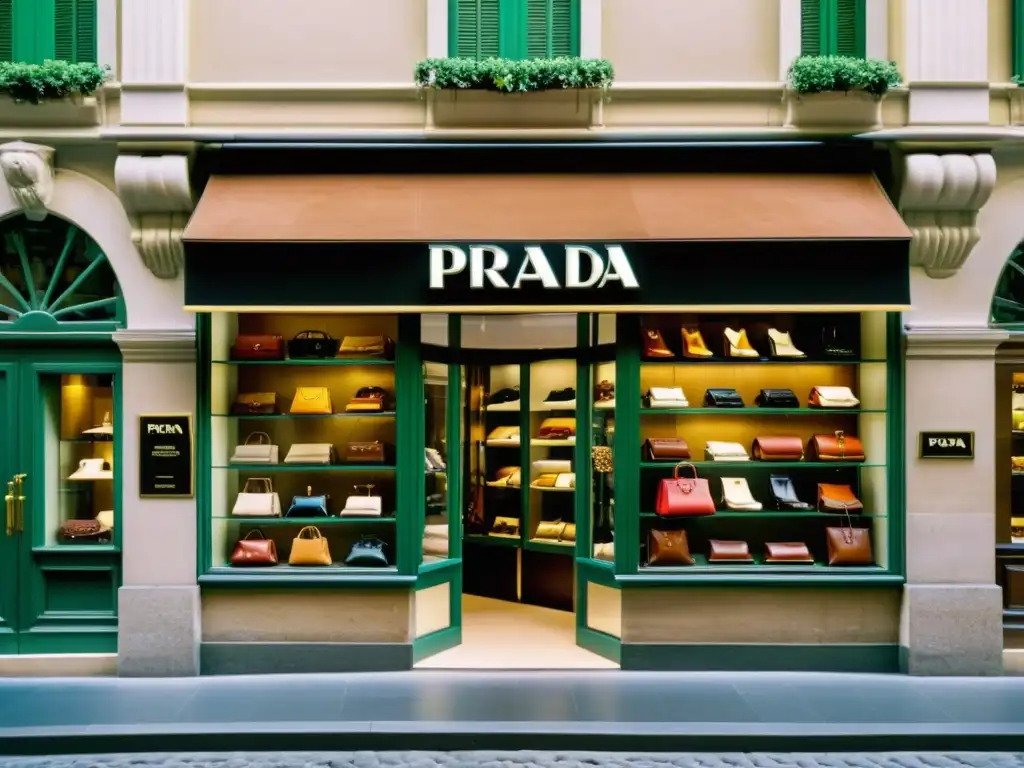 La humilde tienda original de Prada en Milán, Italia, refleja la transformación de Prada en coloso, con un ambiente auténtico y artesanal