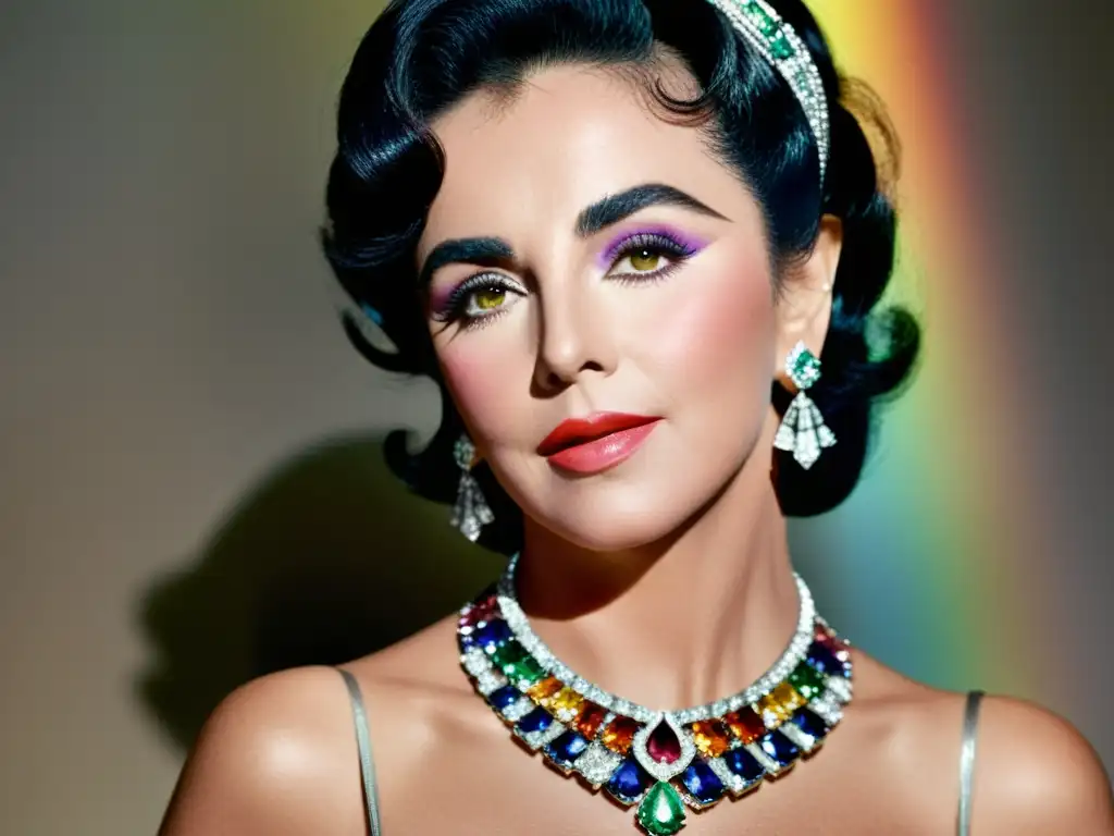 Elizabeth Taylor deslumbra con joyería icónica, reflejando su impacto cultural en el mundo de la moda y la belleza